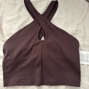 lululemon athletica Brown Cross-Back Crop Top